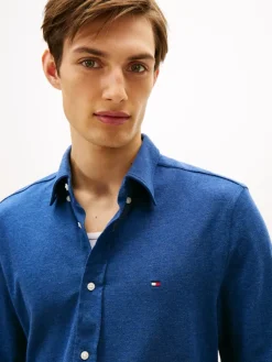 Tommy Hilfiger Pullover & Sweatshirts*KNIT PIQUE FEATHERWEIGHT SHIRT indigo heather