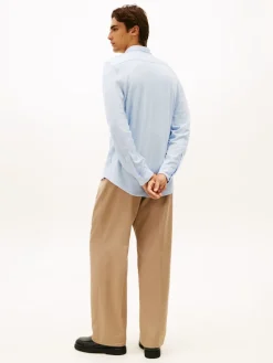 Tommy Hilfiger Pullover & Sweatshirts*KNIT PIQUE FEATHERWEIGHT SHIRT light blue heather