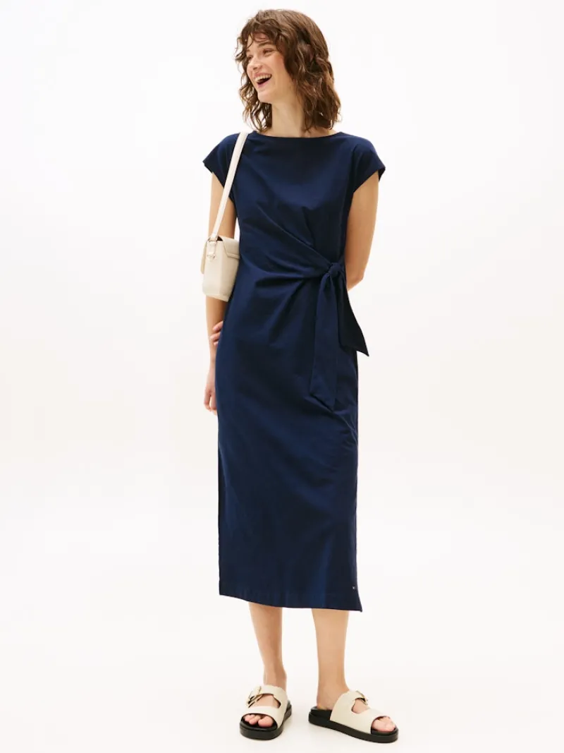 Tommy Hilfiger Kleider*KNOT BOAT-NK MIDI DRESS SS dark night navy