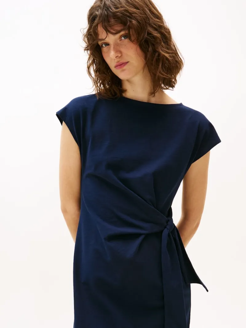 Tommy Hilfiger Kleider*KNOT BOAT-NK MIDI DRESS SS dark night navy