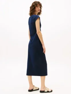 Tommy Hilfiger Kleider*KNOT BOAT-NK MIDI DRESS SS dark night navy