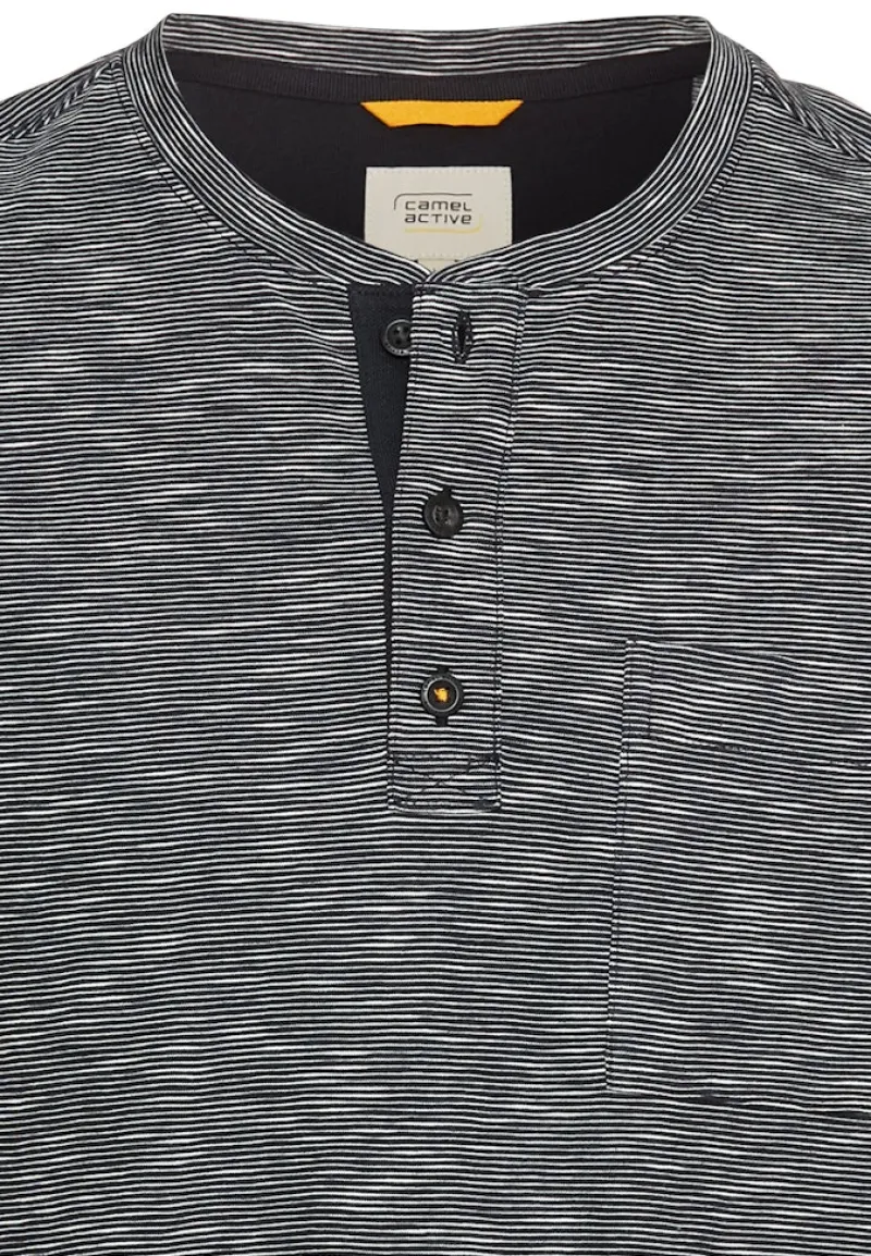 Camel Active Shirts|Big Boys*Kurzarm Henley aus reiner Baumwolle night blue