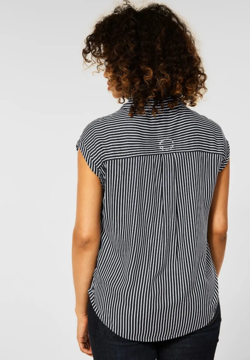 Street One Blusen*Kurzarmbluse im Streifenmix grand blue