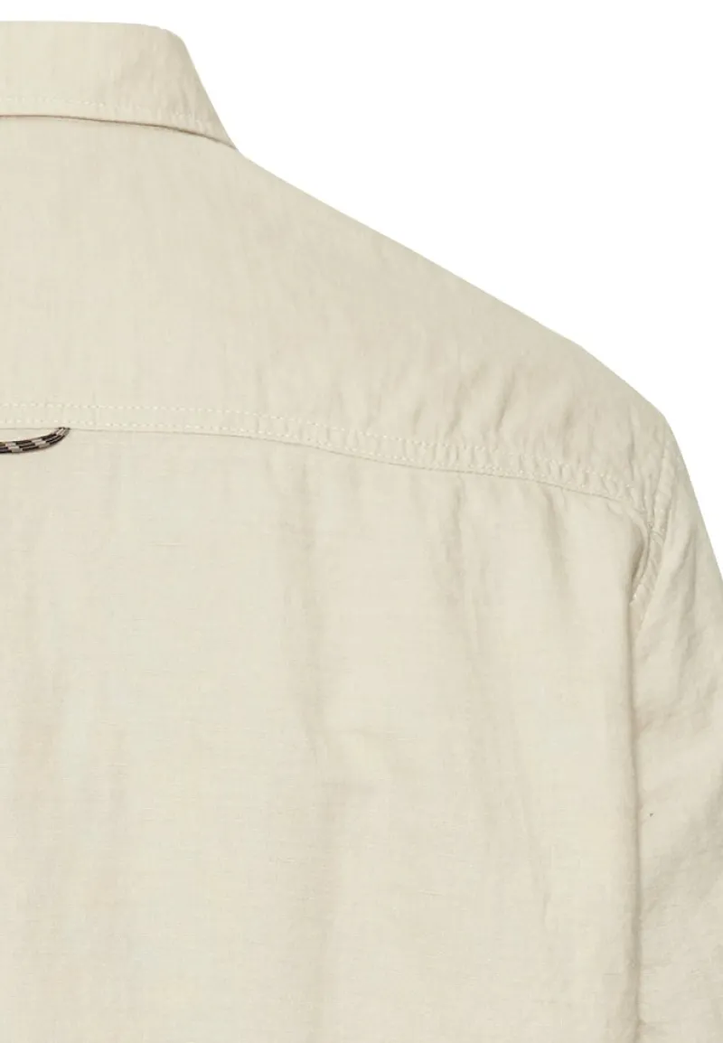 Camel Active Hemden|Big Boys*Kurzarmhemd aus einem Baumwoll-Leinenmix Beige