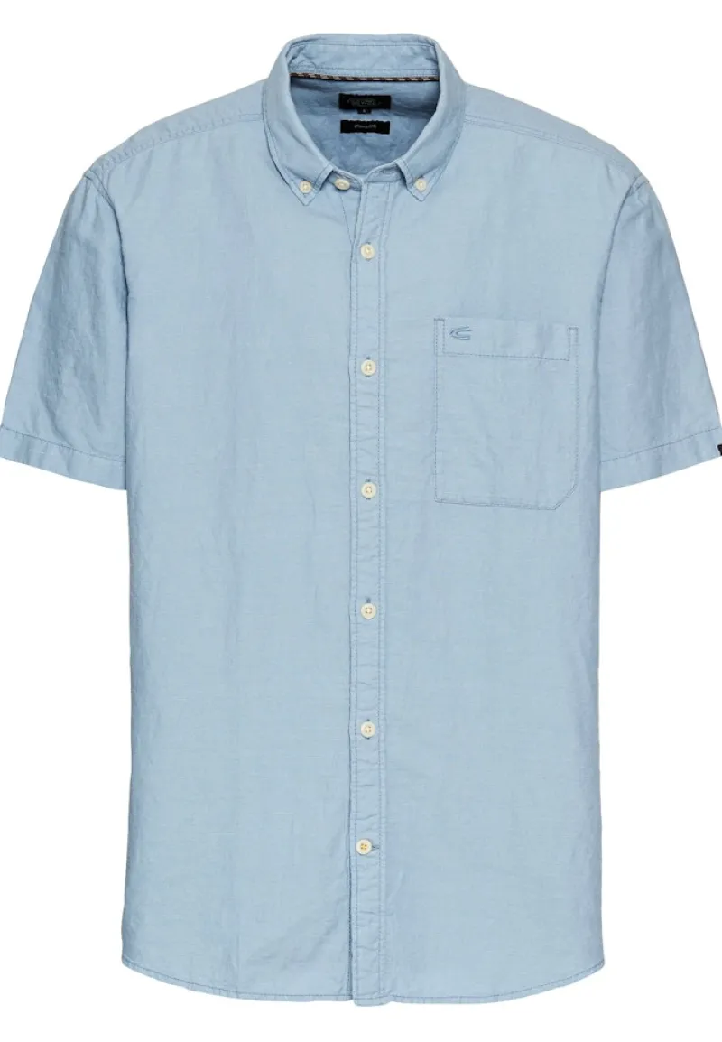 Camel Active Hemden|Big Boys*Kurzarmhemd aus einem Baumwoll-Leinenmix smoke blue