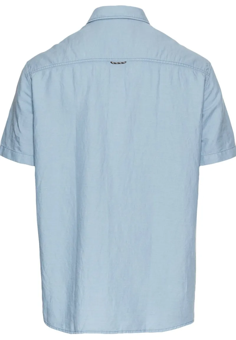 Camel Active Hemden|Big Boys*Kurzarmhemd aus einem Baumwoll-Leinenmix smoke blue