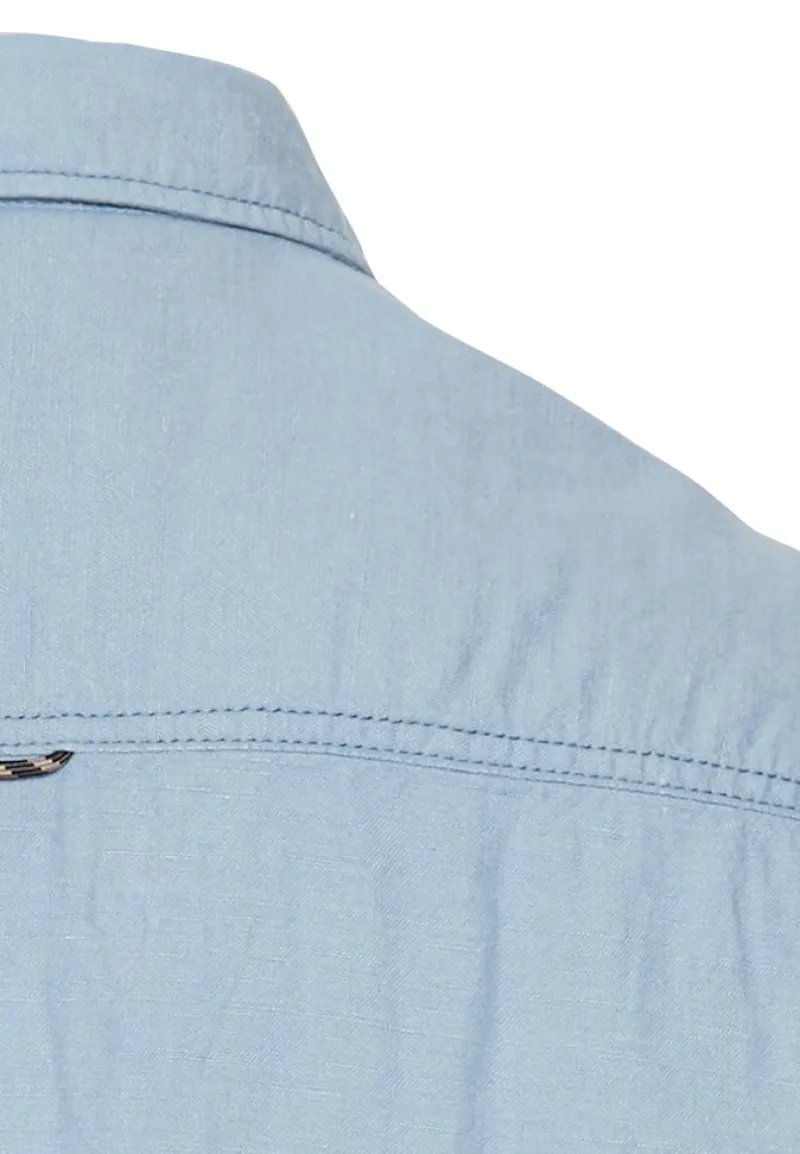 Camel Active Hemden|Big Boys*Kurzarmhemd aus einem Baumwoll-Leinenmix smoke blue