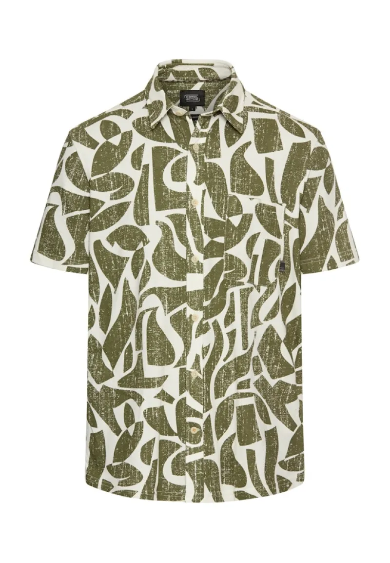 Camel Active Hemden|Big Boys*Kurzarm-Hemd aus Piqué-Baumwolle ecru