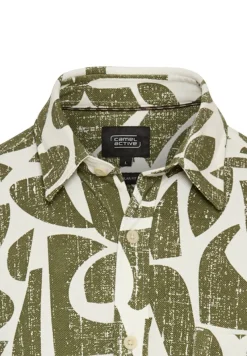 Camel Active Hemden|Big Boys*Kurzarm-Hemd aus Piqué-Baumwolle ecru