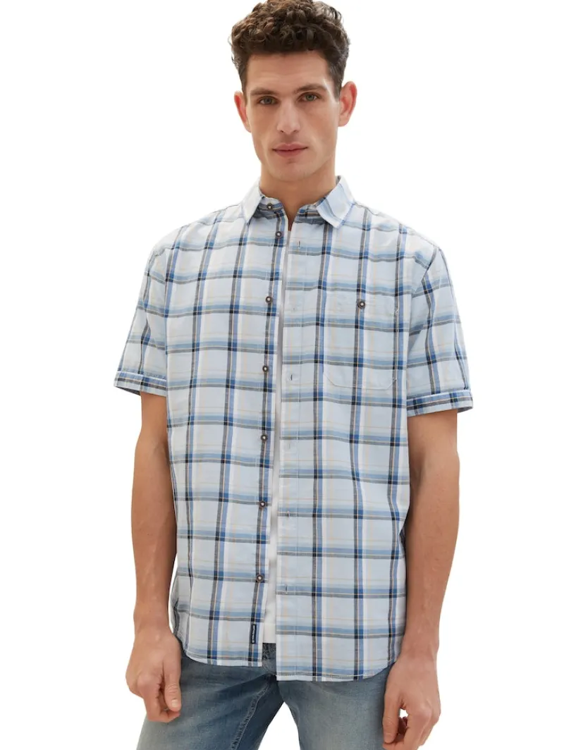 Tom Tailor Hemden|Big Boys*Kurzarmhemd mit Karomuster light blue multicolor check