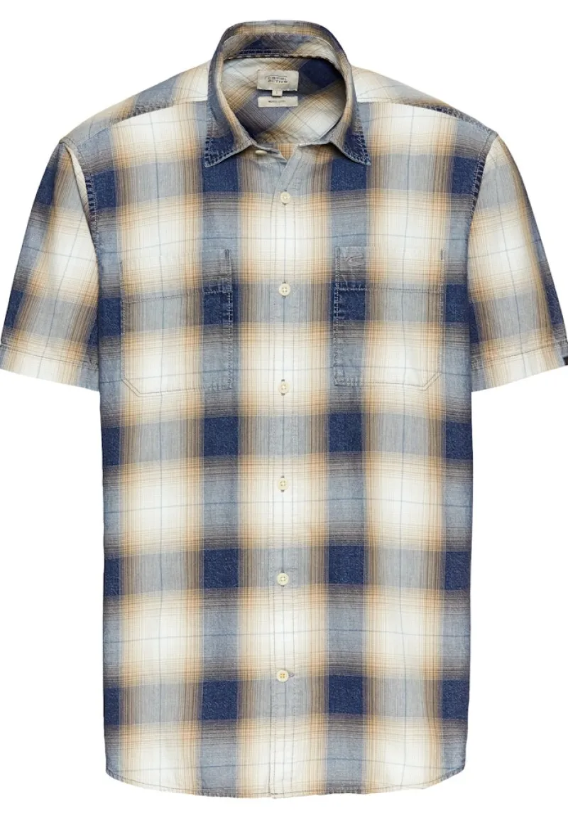 Camel Active Hemden|Big Boys*Kurzarmhemd mit Karomuster Dark Navy