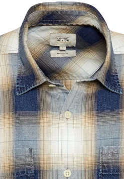 Camel Active Hemden|Big Boys*Kurzarmhemd mit Karomuster Dark Navy