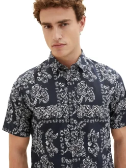 Tom Tailor Hemden|Big Boys*Kurzarmhemd mit Paisleyprint navy big paisley design