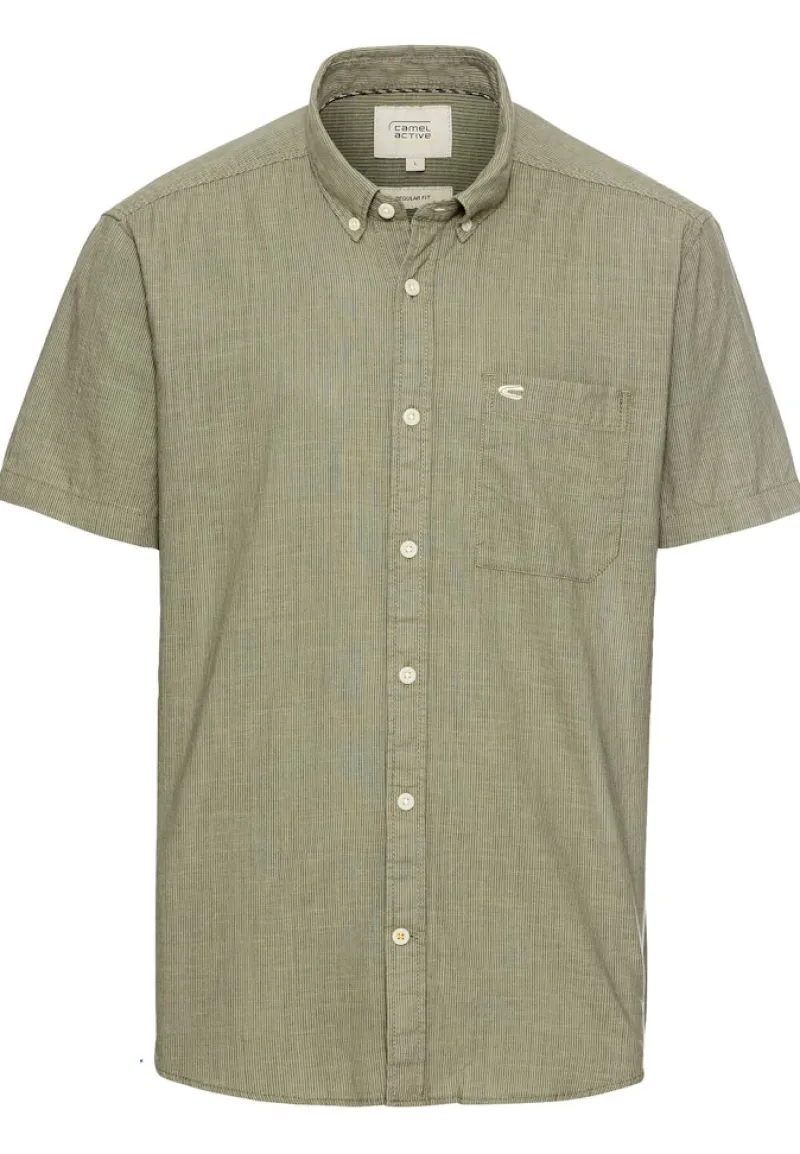 Camel Active Hemden|Big Boys*Kurzarmhemd mit Strukturmuster khaki