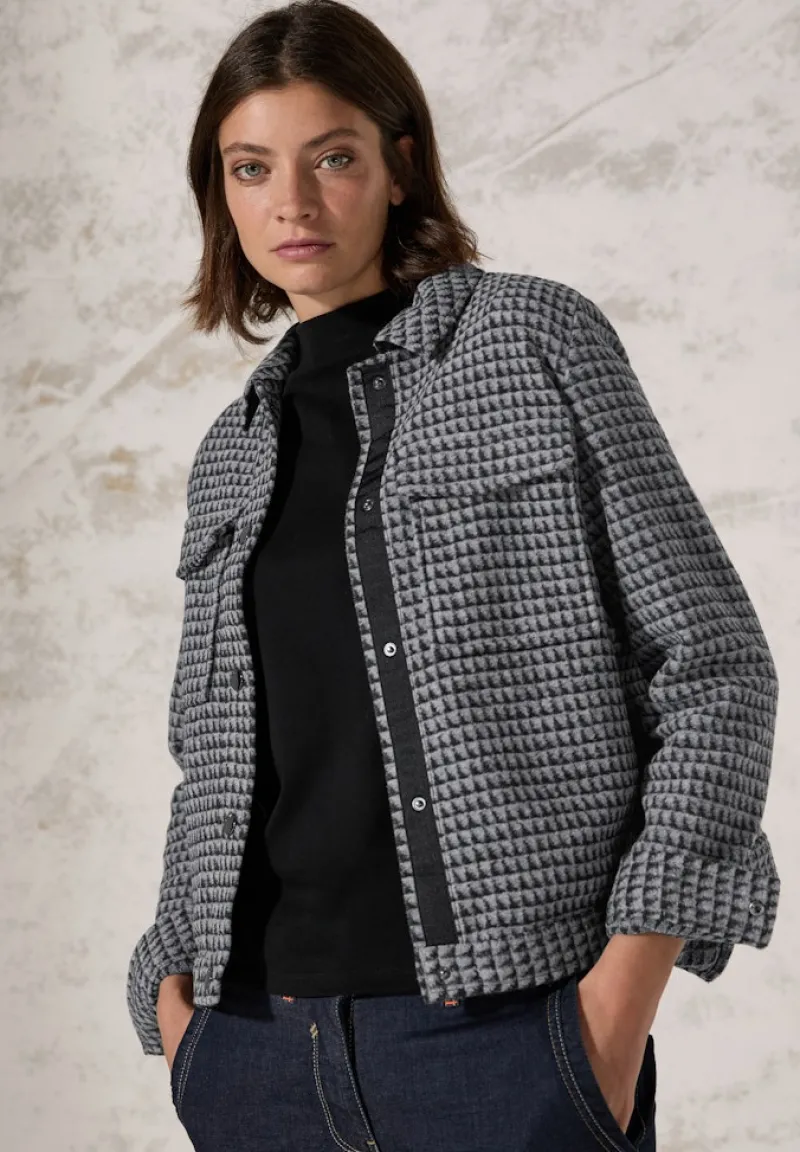 Cecil Jacken*Kurze Jaquard Jacke Black