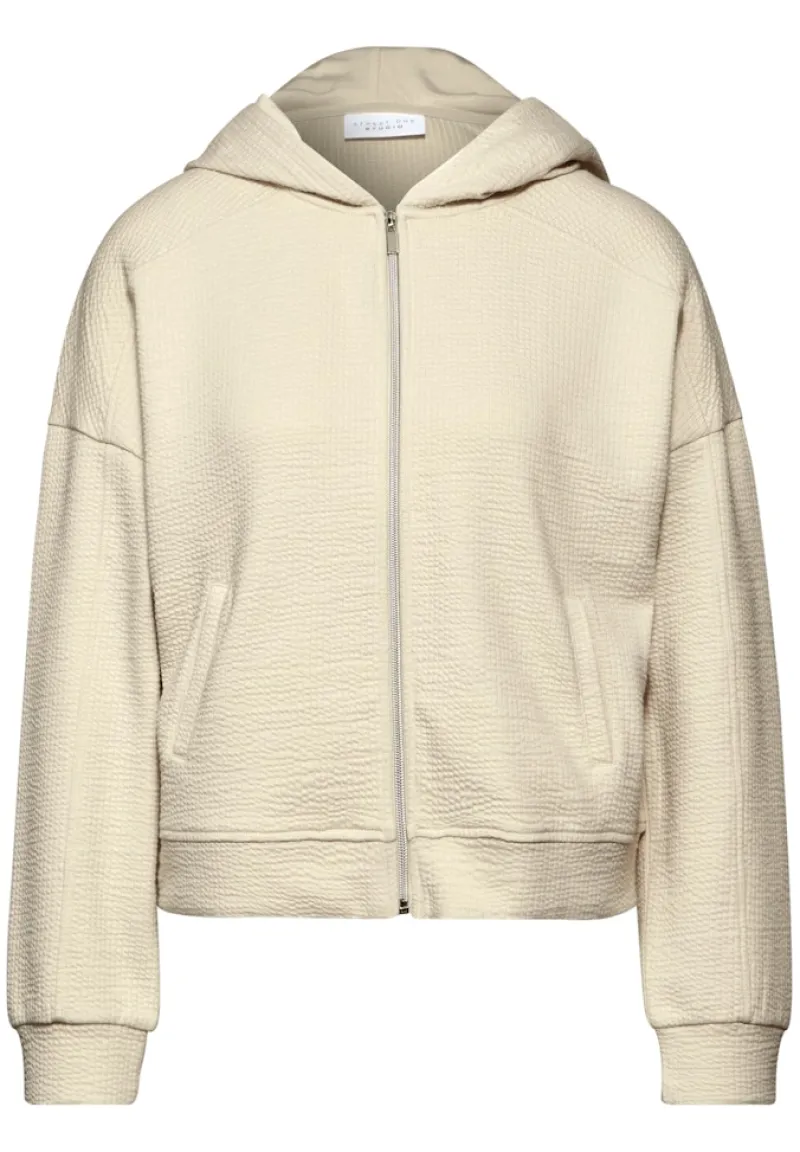 STREET ONE STUDIO Pullover & Sweatshirts*Kurze Sweatjacke almond white