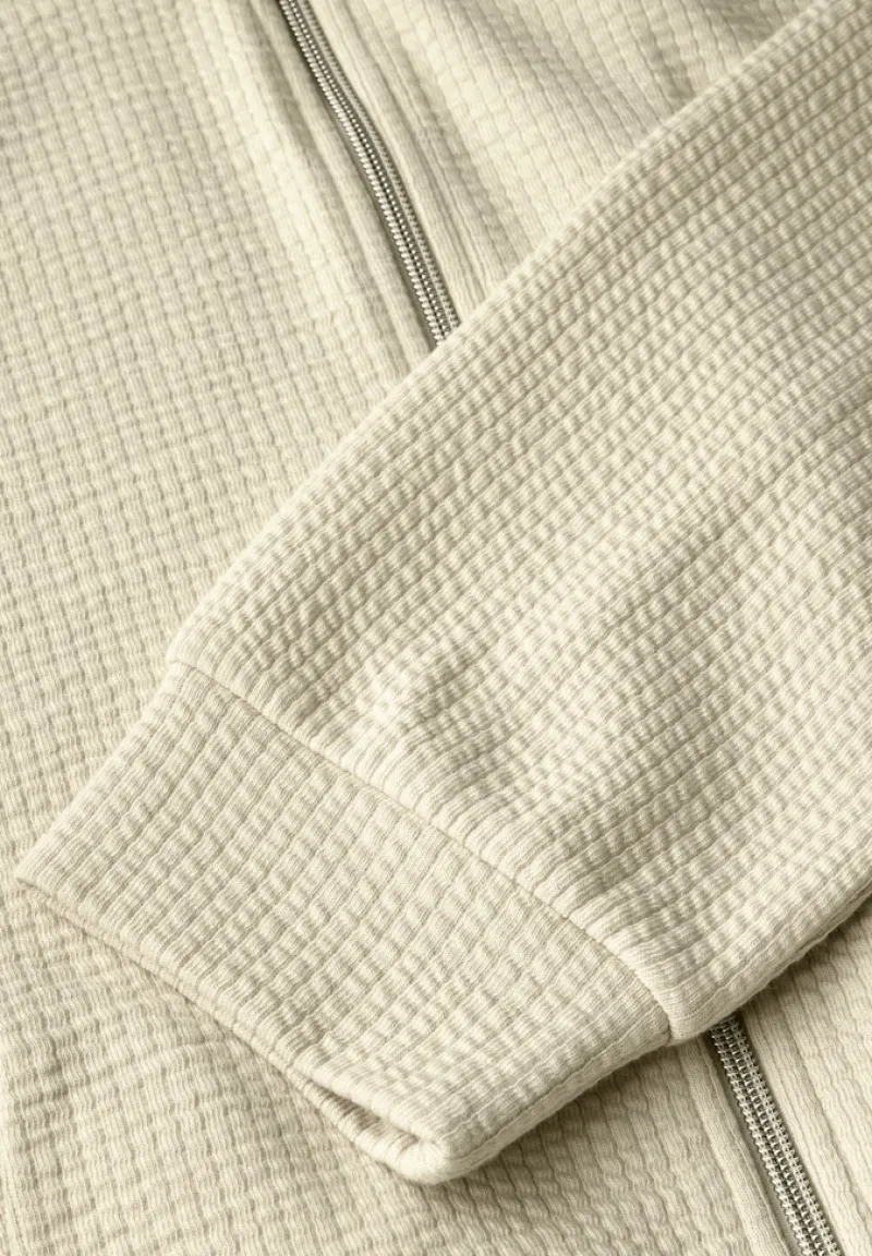 STREET ONE STUDIO Pullover & Sweatshirts*Kurze Sweatjacke almond white