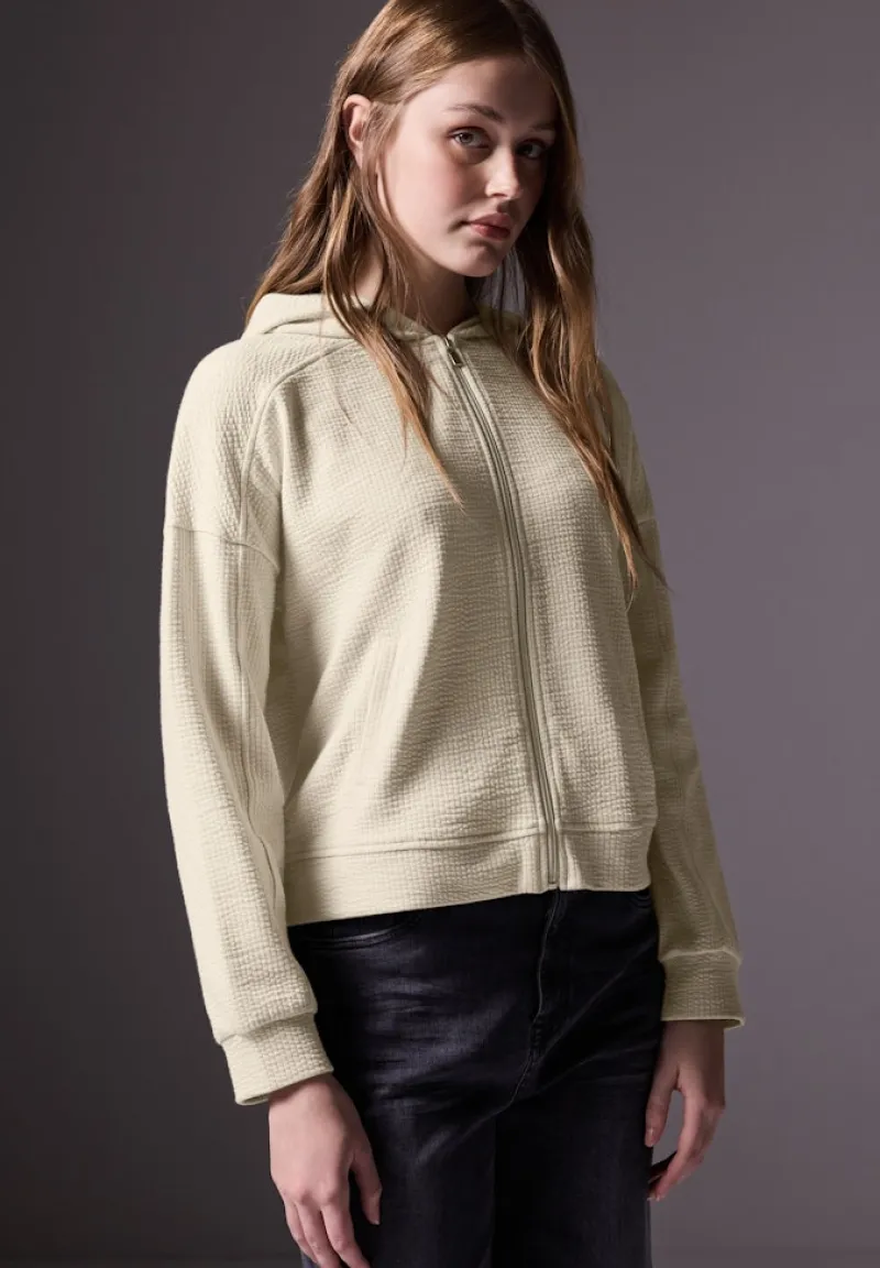 STREET ONE STUDIO Pullover & Sweatshirts*Kurze Sweatjacke almond white