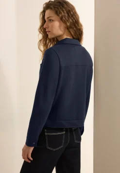 Cecil Pullover & Sweatshirts*Kurze Sweatjacke universal blue