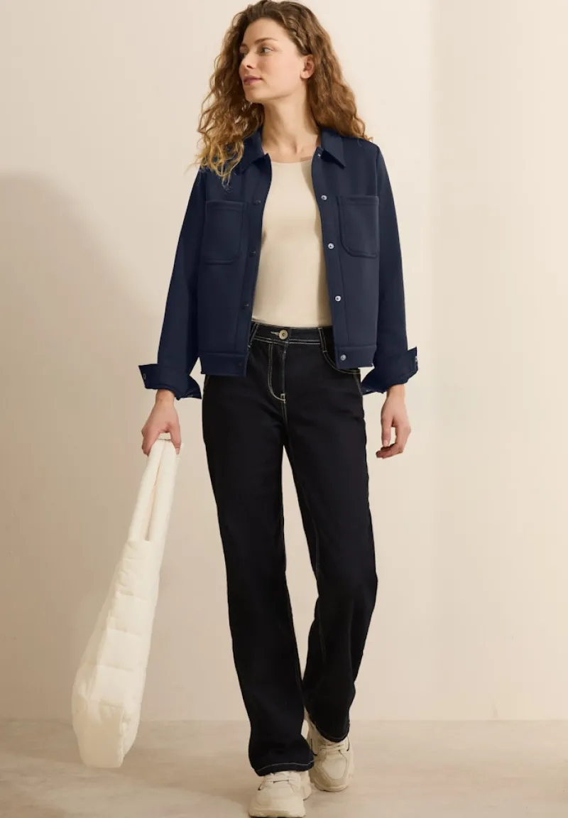 Cecil Pullover & Sweatshirts*Kurze Sweatjacke universal blue