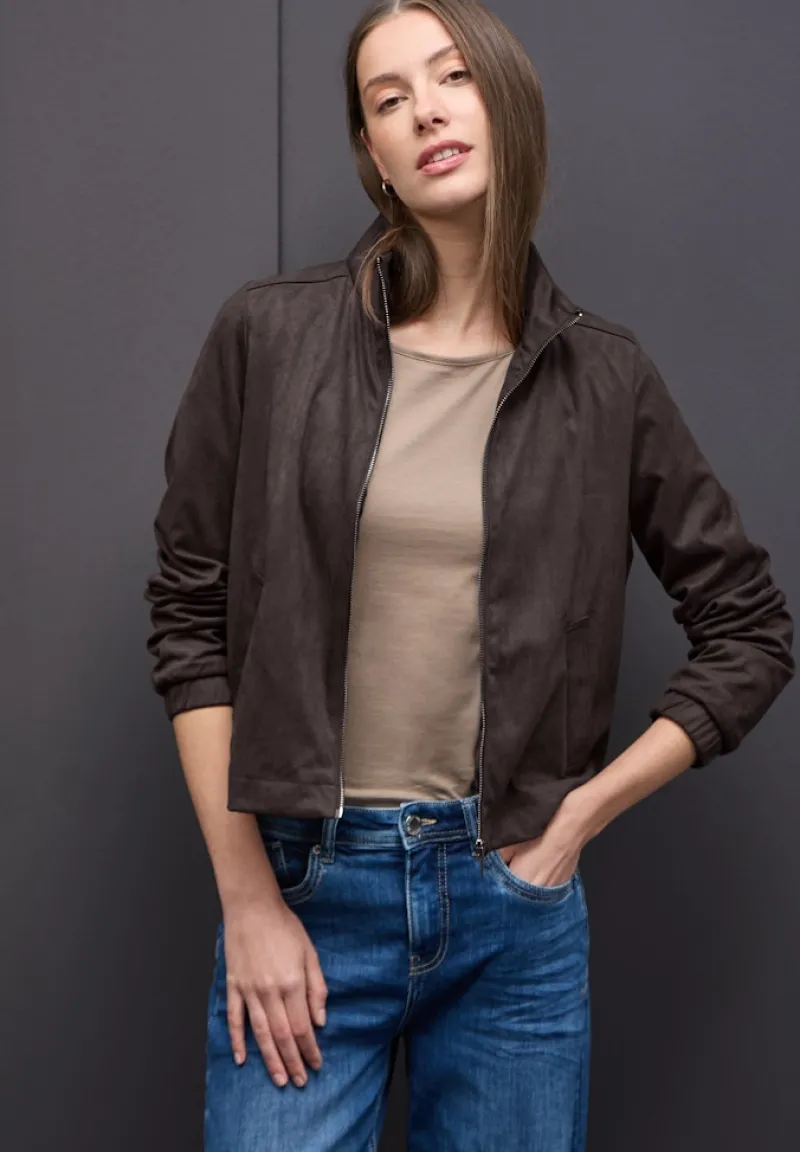 Street One Jacken*Kurze Velours Jacke deep roast brown