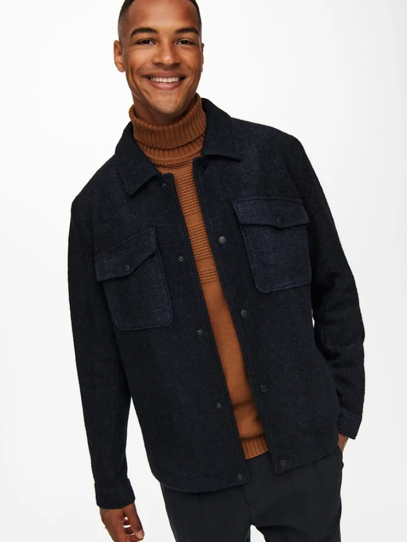 Only & Sons Jacken*Kurze Wolljacke Dex Dark Navy