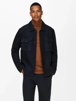 Only & Sons Jacken*Kurze Wolljacke Dex Dark Navy