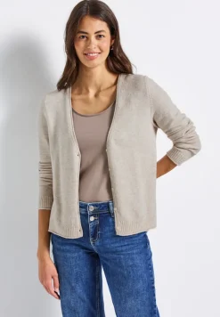 Street One Pullover & Sweatshirts*Kurzer Cardigan tusk cream mel.