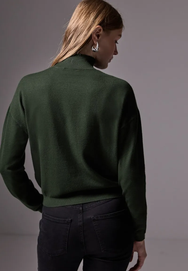 STREET ONE STUDIO Pullover & Sweatshirts*Kurzer Strickpullover oil green