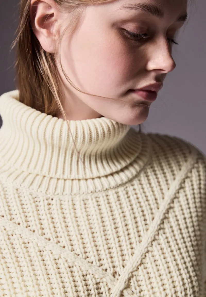 STREET ONE STUDIO Pullover & Sweatshirts*Kurzer Strukturpullover soft beige