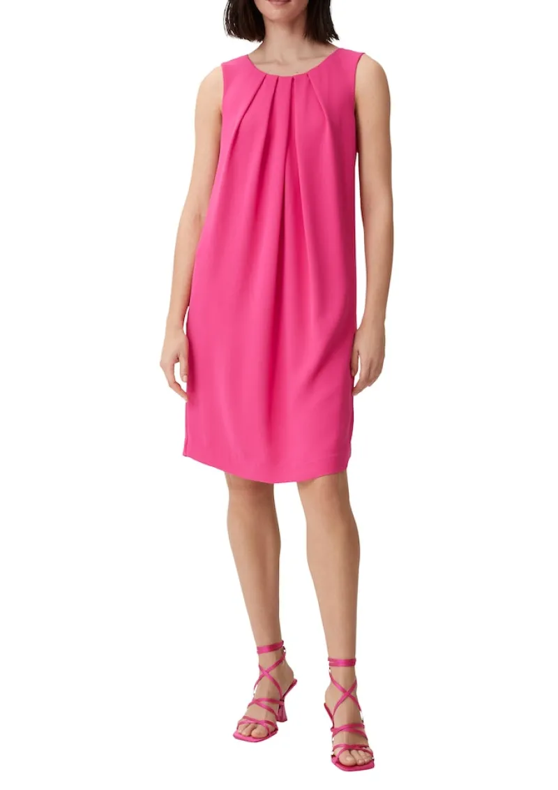Comma Kleider*Kurzes Kleid aus Crêpe pink