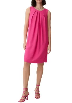 Comma Kleider*Kurzes Kleid aus Crêpe pink