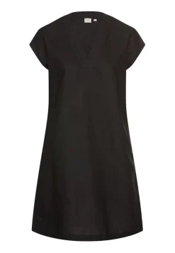 Camel Active Kleider*Kurzes Sommerkleid mit V-Ausschnitt caviar