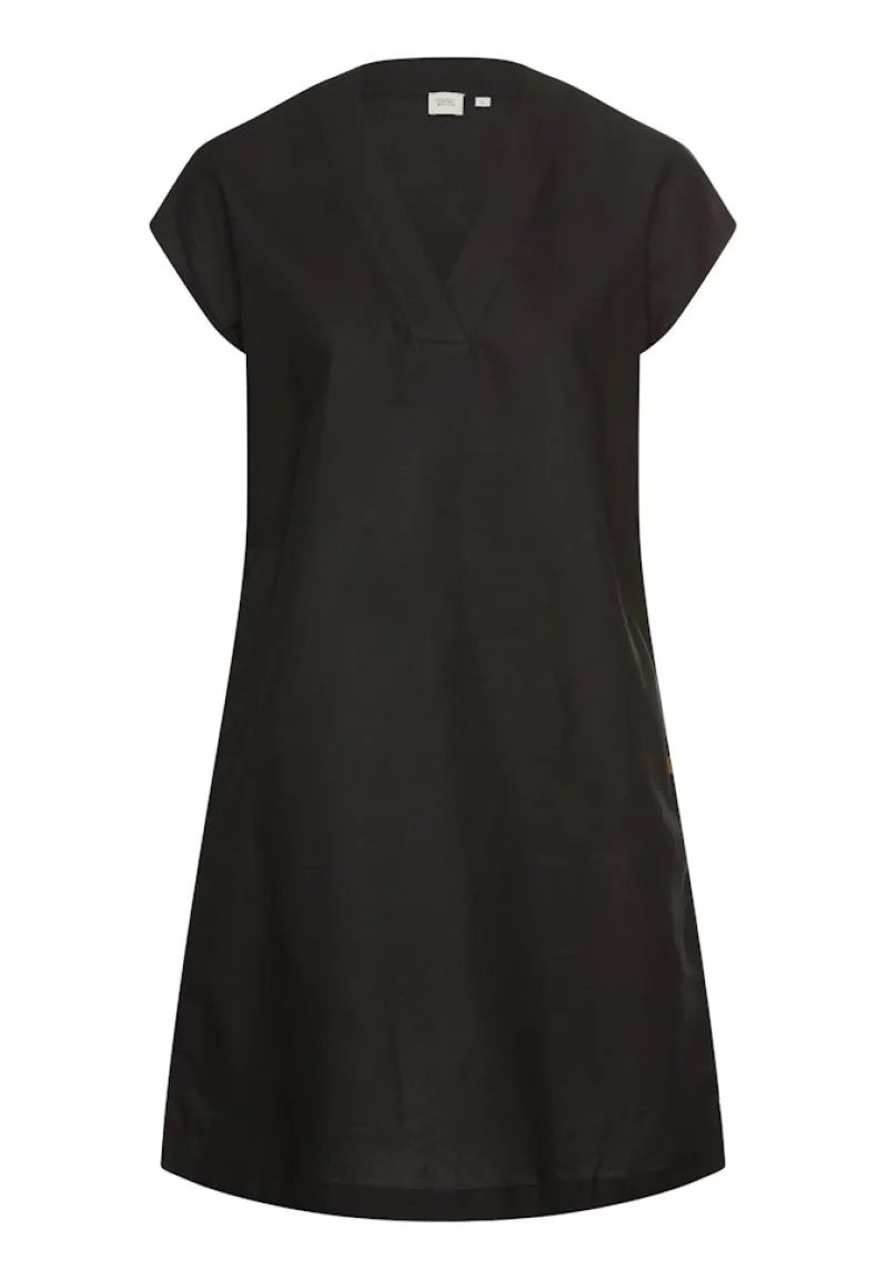 Camel Active Kleider*Kurzes Sommerkleid mit V-Ausschnitt caviar