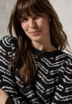 Cecil Pullover & Sweatshirts*Kuscheliger Jaquard Pullover Black