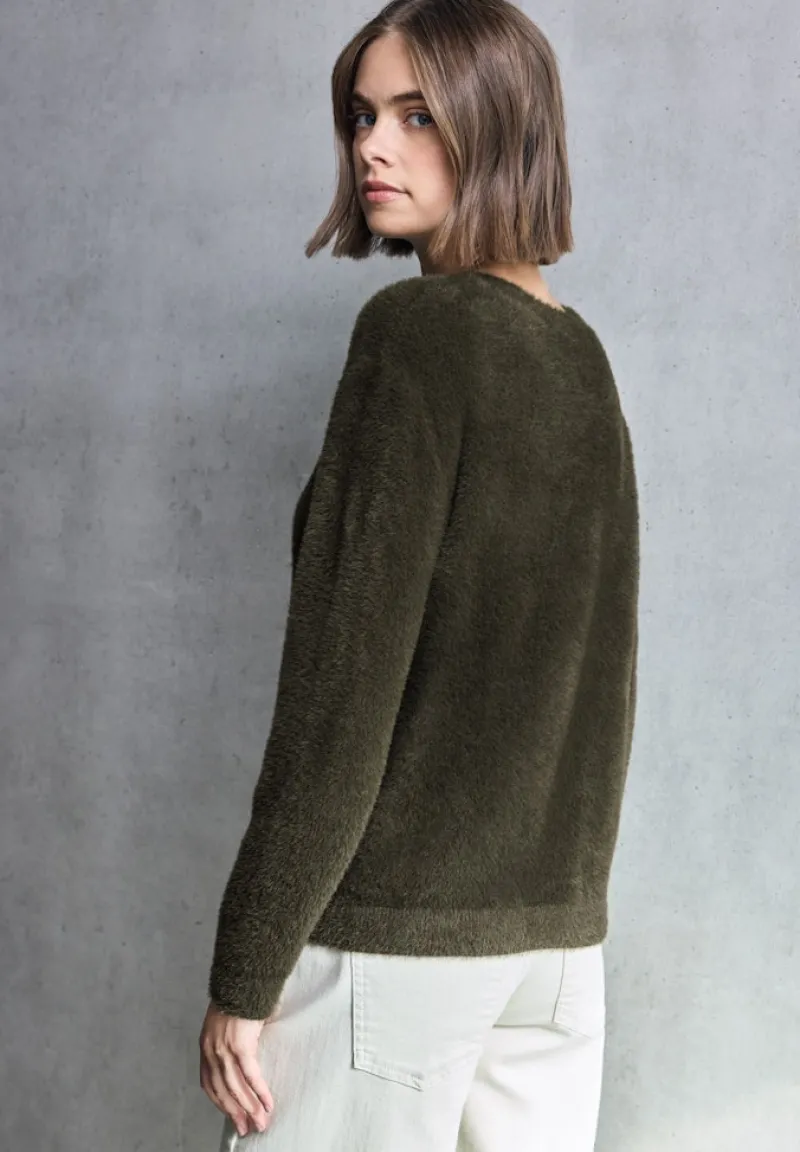 STREET ONE STUDIO Pullover & Sweatshirts*Kuscheliger Rundhalspullover hollow green