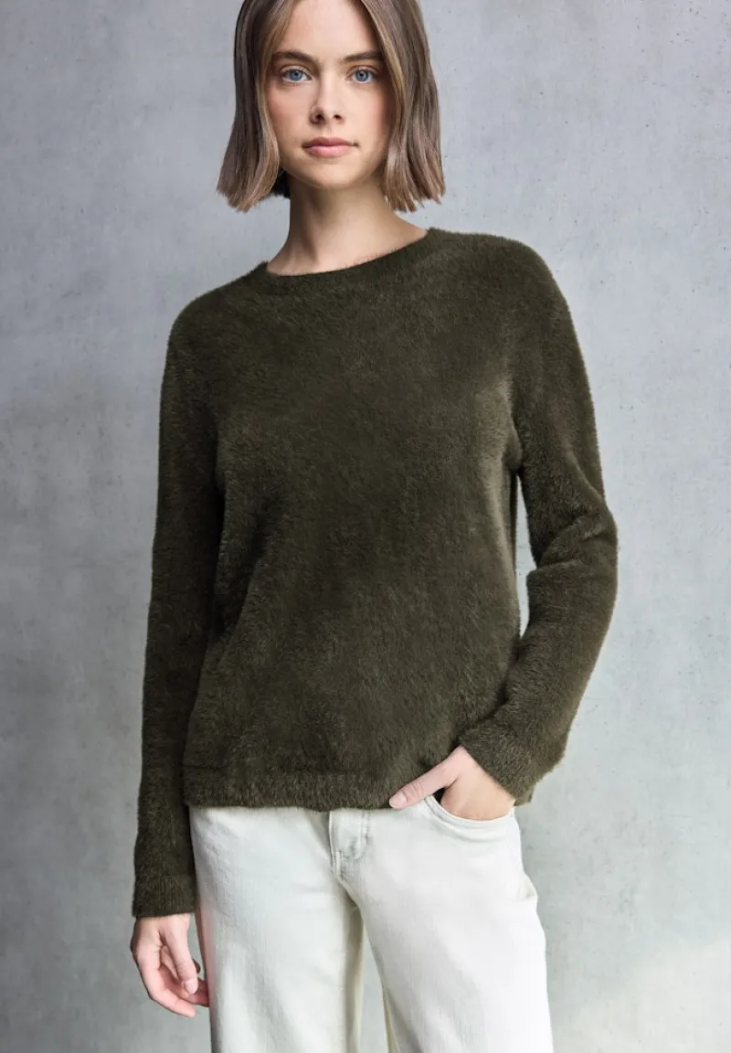 STREET ONE STUDIO Pullover & Sweatshirts*Kuscheliger Rundhalspullover hollow green