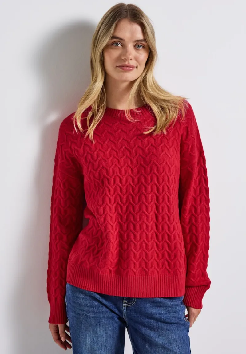 Street One Pullover & Sweatshirts*Kuscheliger Strukturpullover Racing Red