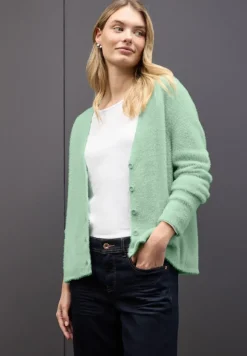 Street One Pullover & Sweatshirts*Kuscheliger V-Neck Cardigan serene green