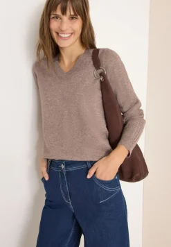 Cecil Pullover & Sweatshirts*Kuscheliger V-Neck Pullover chocolate mousse melange