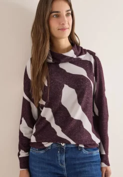 Cecil Shirts*Kuscheliges Shirt mit Muster eggplant red melange