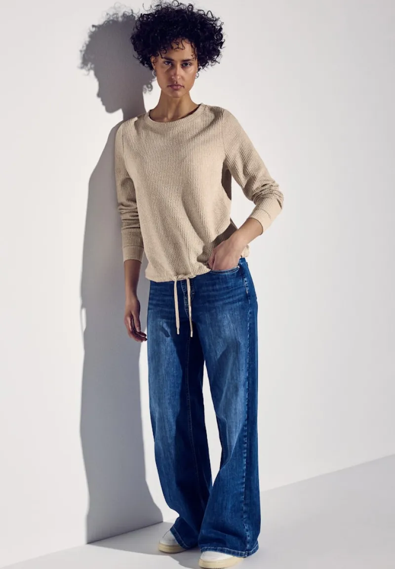 Street One Shirts*Kuscheliges Strukturshirt sheer beige mel.