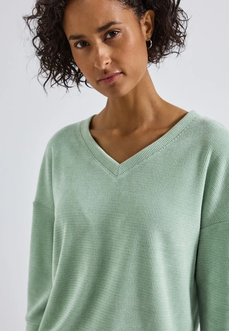 Street One Shirts*Kuscheliges V-Neck Shirt serene green