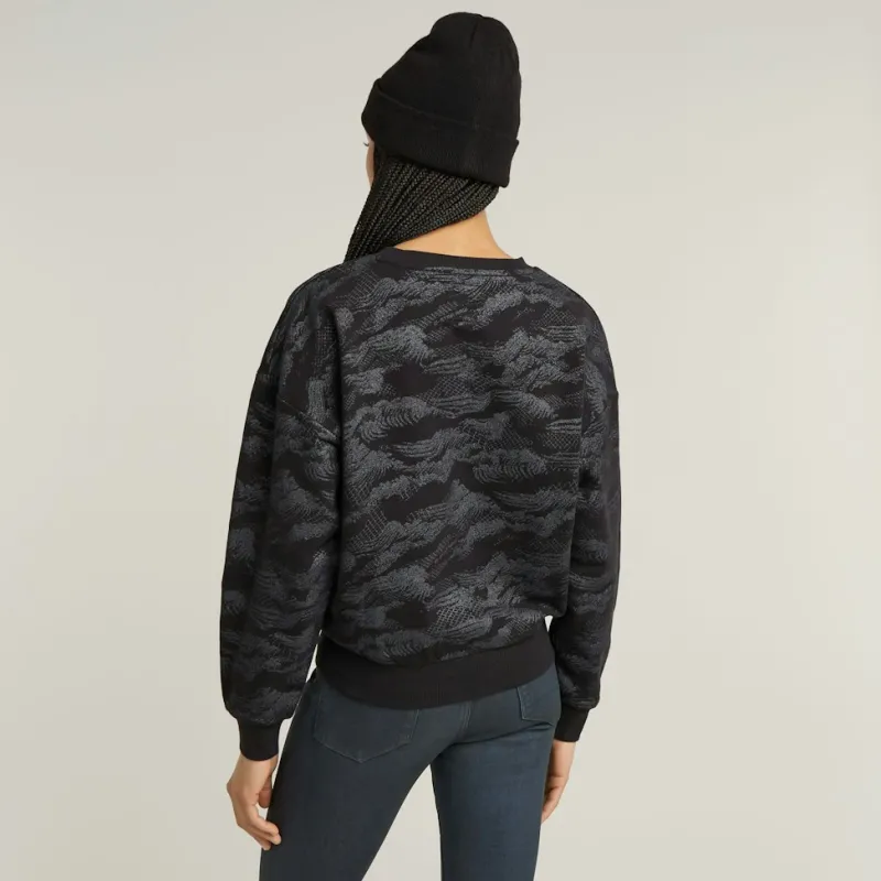 G-star Raw Pullover & Sweatshirts*Lace aop loose r sw wmn dk black lace wave