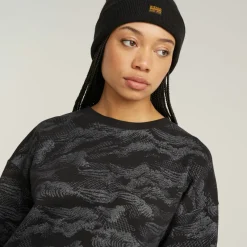 G-star Raw Pullover & Sweatshirts*Lace aop loose r sw wmn dk black lace wave