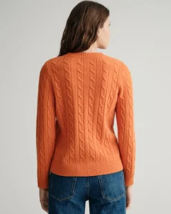 Gant Pullover & Sweatshirts*Lambswool Rundhalspullover mit Zopfmuster golden orange
