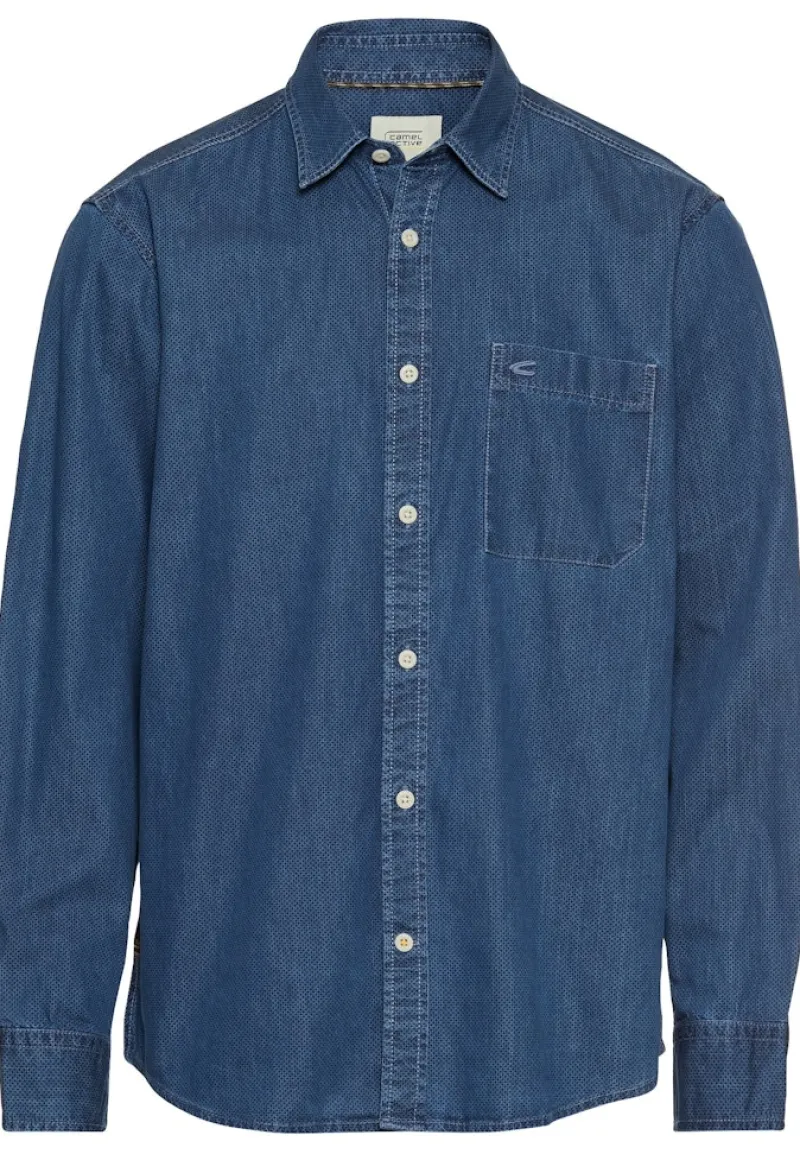 Camel Active Hemden|Big Boys*Langarm Hemd mit Allover-Print Dark Navy