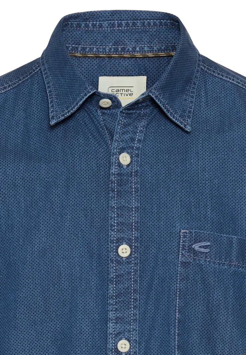 Camel Active Hemden|Big Boys*Langarm Hemd mit Allover-Print Dark Navy