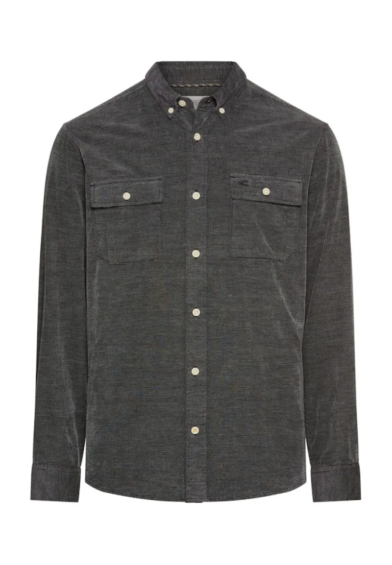 Camel Active Hemden|Big Boys*Langarmhemd mit aufgesetzten Taschen Asphalt