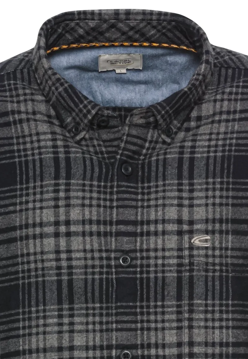 Camel Active Hemden|Big Boys*Langarmhemd mit Karomuster rock grey